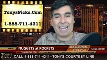 Houston Rockets vs. Denver Nuggets Pick Prediction NBA Pro Basketball Odds Preview 4-6-2014
