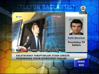 Fenerbahçemizin otobüsüne taşlı saldırı yapıldı! G.Saraylı holiganların yine gözü döndü!