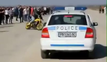 A Biker Mocking Police