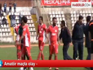 Amatör maçta olay -