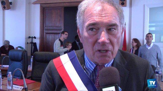 Installation du nouveau Conseil Municipal dimanche 6 avril, au cours duquel Gérard Larrat a été élu Maire de Carcassonne.