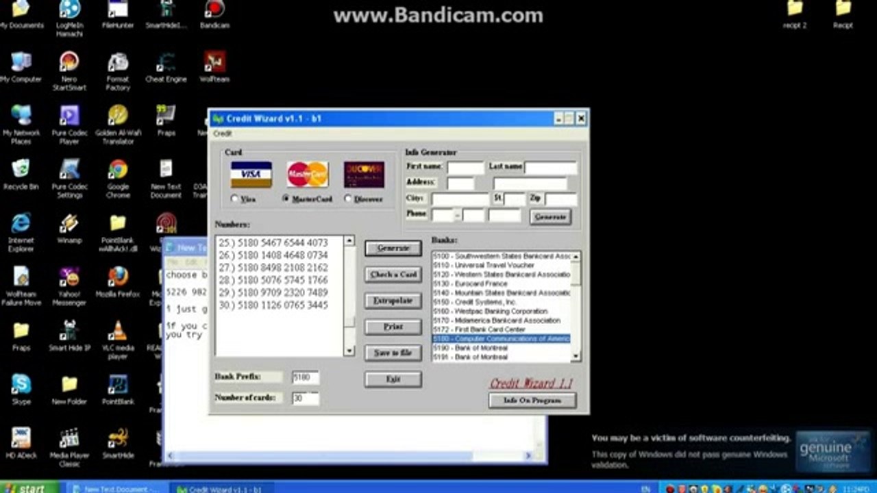 Credit Card Generator Free DOWNLOAD 2014