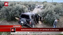 Burhaniye'deki Kazada Cip Zeytinlik Alana Uçtu