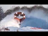 NEW 2014 Awesome Powerful Train plow through snow railway tracks Watch full HD