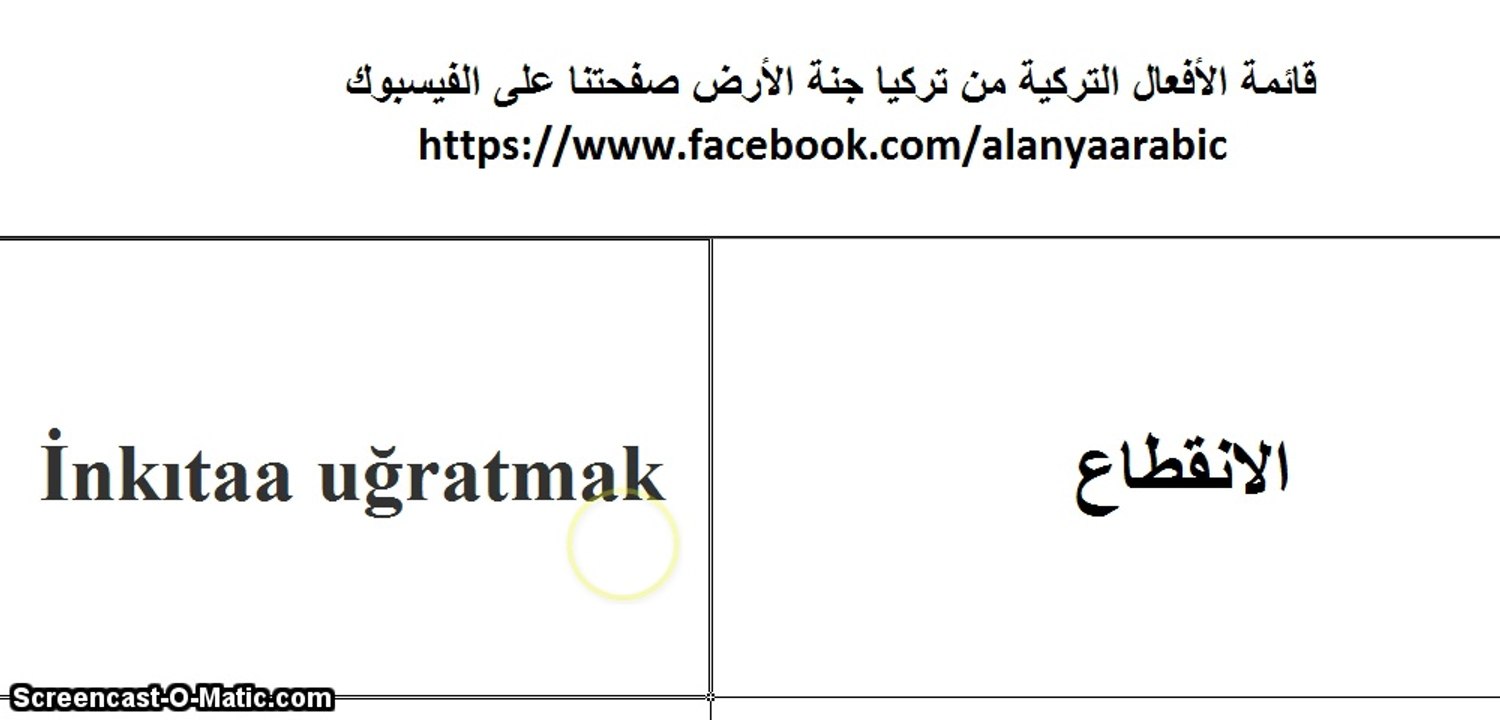 تعلم معنا التركية مجاناً المستوى الثاني الدرس السادس (مصادر الأفعال)