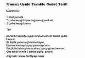 Fransız Usulü Tavuklu Omlet Tarifi