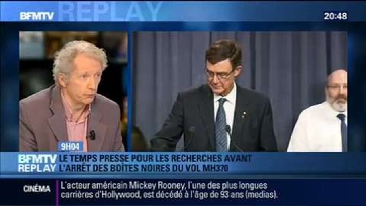 BFMTV Replay: Le temps presse pour retrouver les boîtes noires du vol MH370 - 07/04