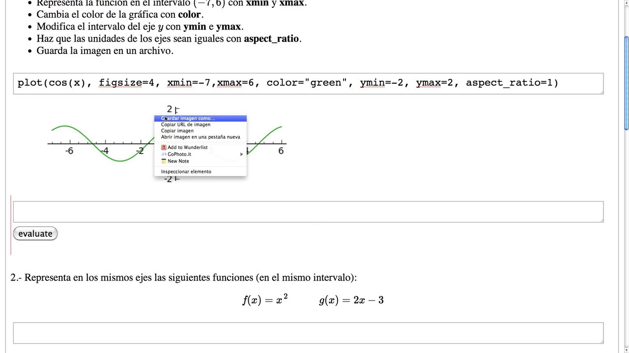 06 Sagemath y Matemáticas. Representación de funciones