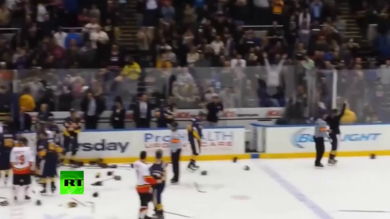 Large Brawl on Ice: NY police & firefighters fight at charity hockey match