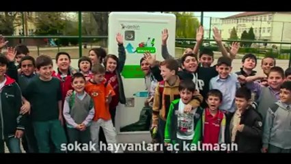Sokak hayvanları için geri dönüşüm kutusu
