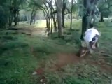 Crazy new Motorcycle trick : the Rope Swing