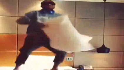 Daniel Alves Freaks Out In Hotel Room