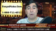 Houston Rockets vs. LA Lakers Pick Prediction NBA Pro Basketball Odds Preview 4-8-2014
