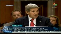 Kerry critica a Rusia por tratar de desestabilizar Ucrania