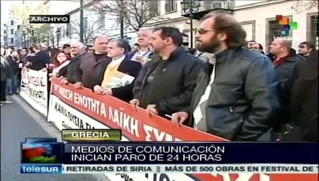 Grecia: medios de comunicación inician huelga de 24 horas