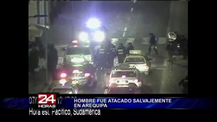 Arequipa: cámara de seguridad graba salvaje golpiza a un hombre ebrio
