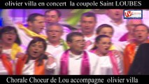 TVBordeaux33 Fin de concert olivier villa à la coupole de saint loubes avec la chorale chœur de lou qui as accompagné le chanteur