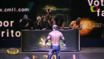 Súper Halcón Jr. vs Guerrero Negro Jr. in a En Busca de un Idolo match
