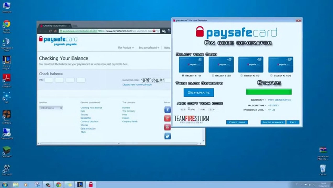 Paysafecard Code Generator Free download March 2014