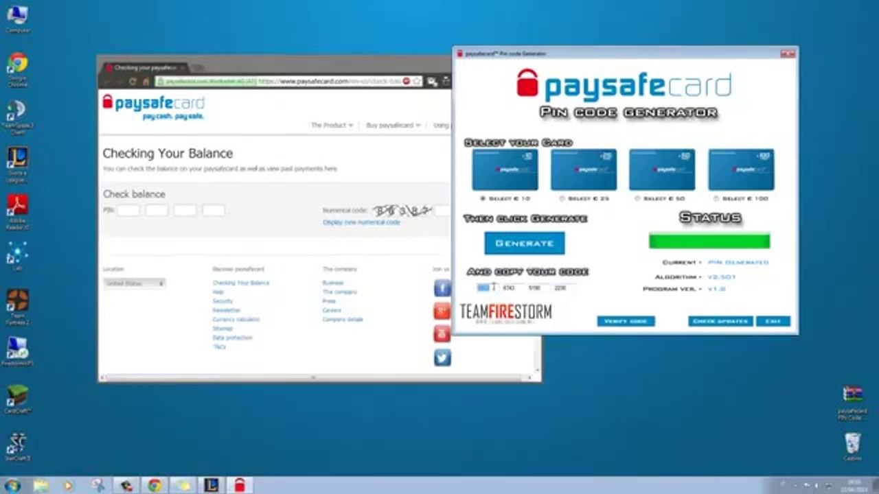 Paysafecard Code Generator Working Proof March 2014