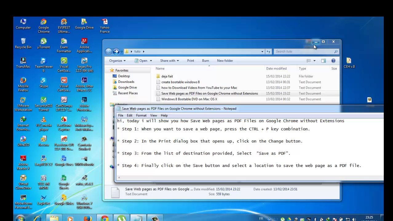 how to Save Web pages as PDF Files on Google Chrome