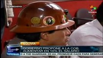 COB y gobierno de Bolivia negocian aumento salarial a obreros