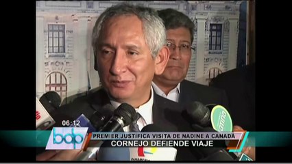 Premier René Cornejo justificó viaje de Nadine Heredia a Canadá