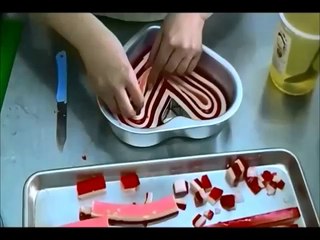 Corazon de gelatina a rayas 2-4.-Recetas de LuzMa