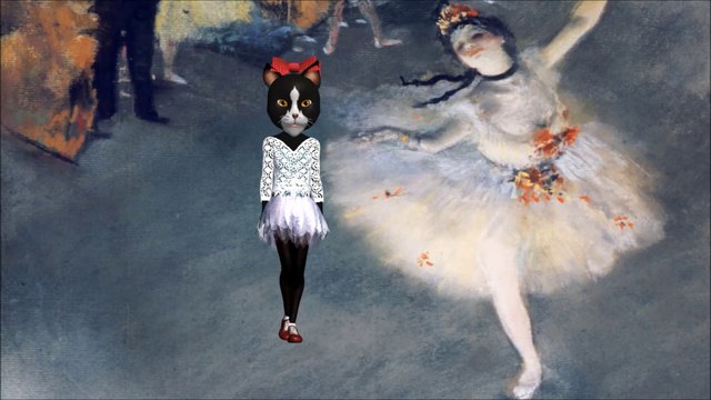 Cat's Ballet in the painting of Degas