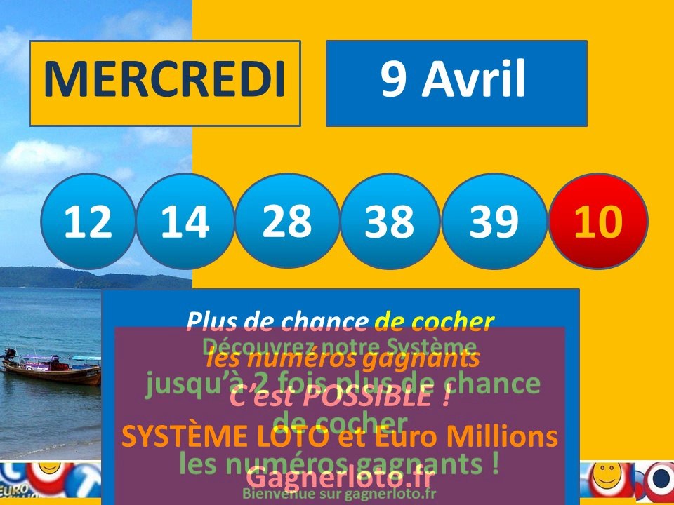 LOTO 9/04 resultat tirage mercredi 9 avril