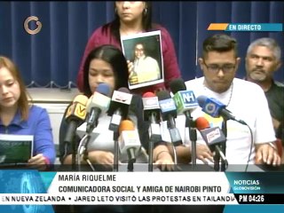 Conocidos de Nairobi Pinto piden a captores que cuiden su integridad física