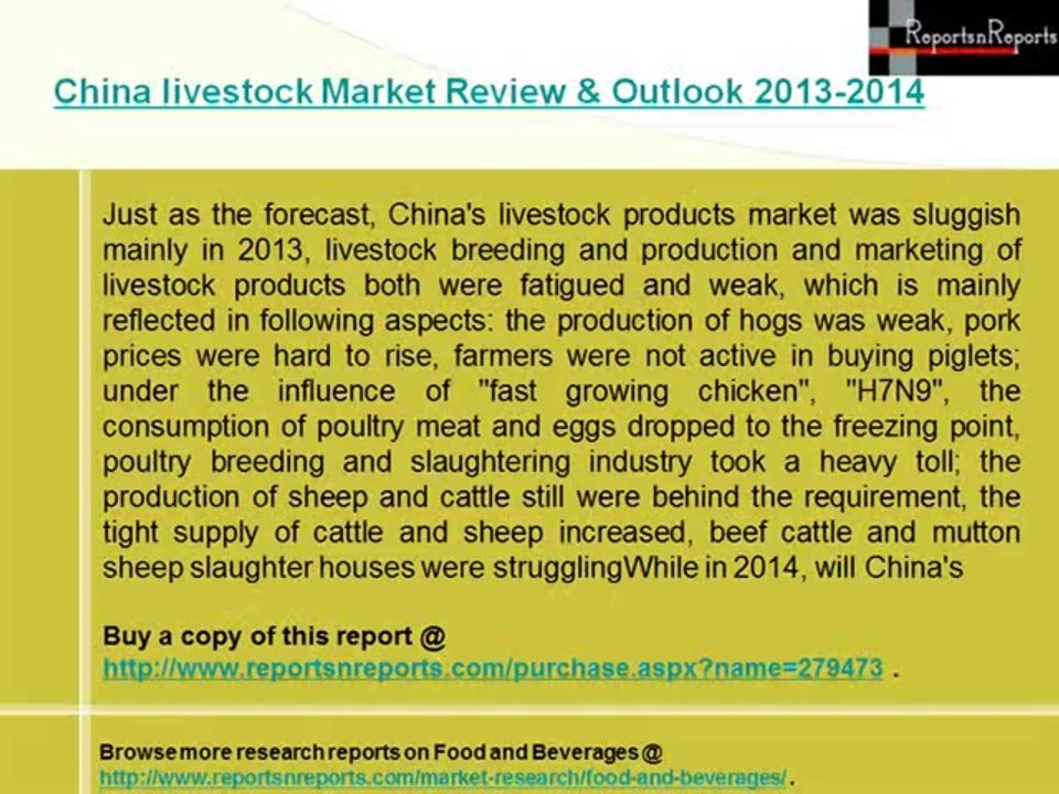 China livestock Market 2014- Market Landscape, Outlook & Trends