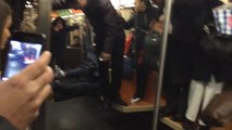 New Yorkers Stand On The Seats In Fear When A Rat Is Discovered In Subway Train
