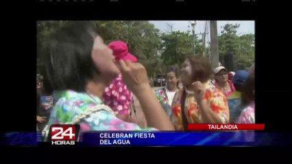 Tailandia: elefantes participaron en celebración del Festival del Agua