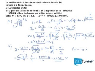 Ejercicio satelite, calcula velocidad orbital
