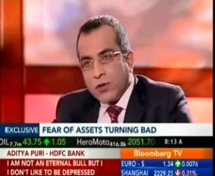Mr Aditya Puri, MD, HDFC Bank - Interview on Bloomberg TV