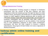 hadoop admin online training by IT experts