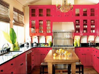 Pink Shaded Modular Kitchen Designs