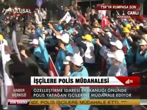 YATAĞAN İŞÇİLERİNE POLİS MÜDAHALESİ.