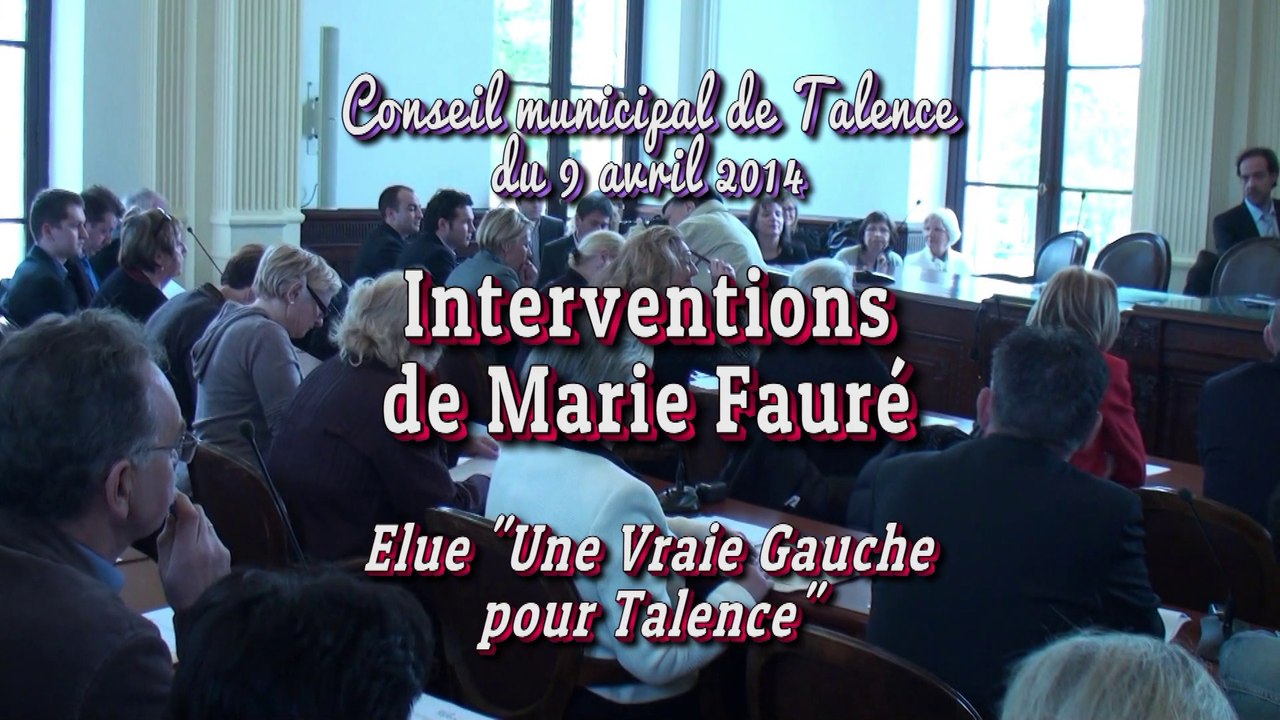 Conseil Municipal Talence 9.04.14