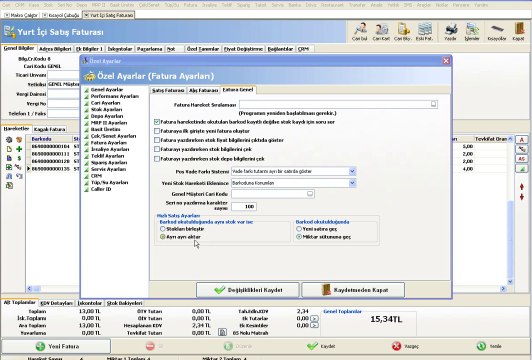 WOLVOX ERP Fatura Hızlı Satış Ayarları