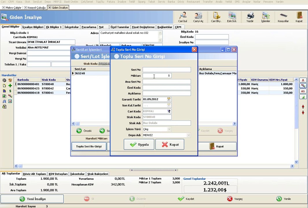 WOLVOX ERP İrsaliye Kaydı