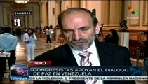 Congresistas peruanos apoyan Conferencia de Paz en Venezuela