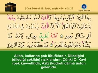 YİRMİBEŞİNCİ CÜZ KURANI KERİM SAYFA 484