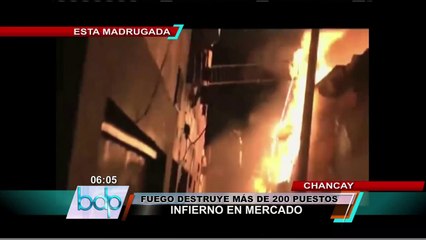 Incendio de grandes proporciones consumió mercado en Chancay (1/2)