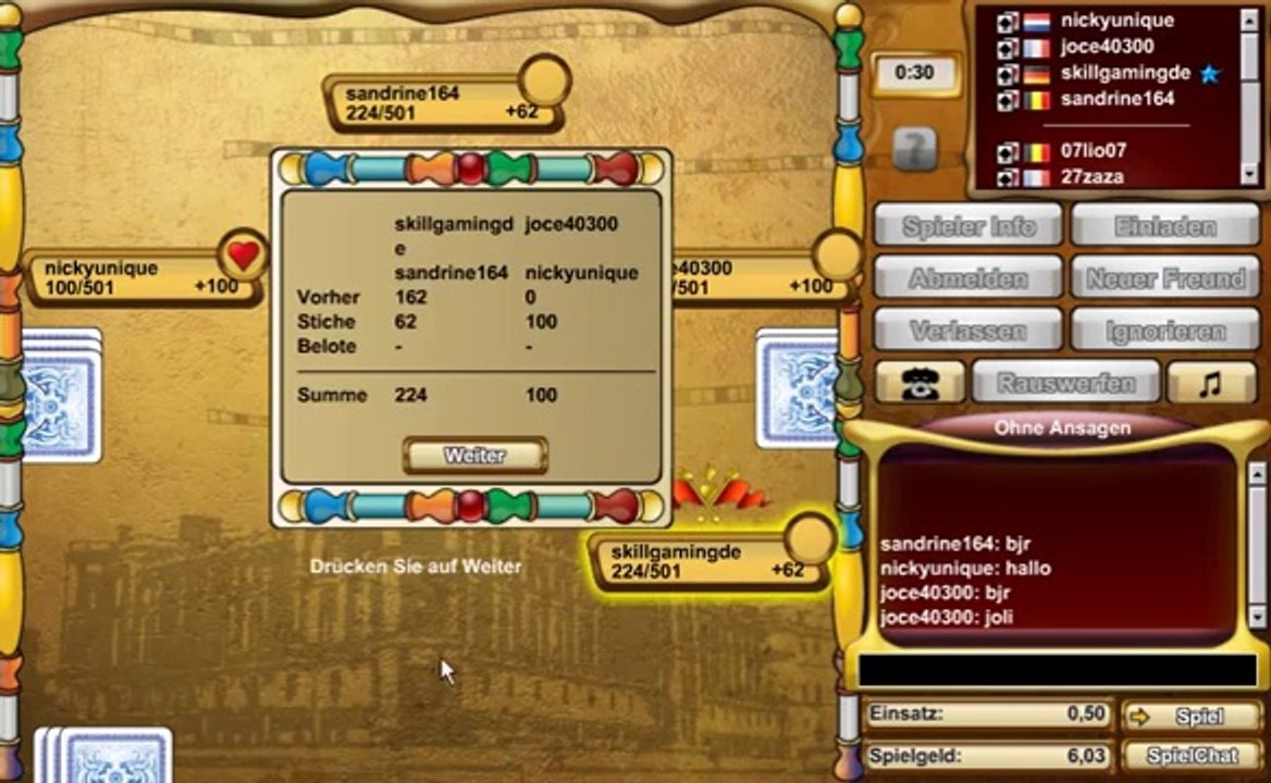 Belote online - Skill7