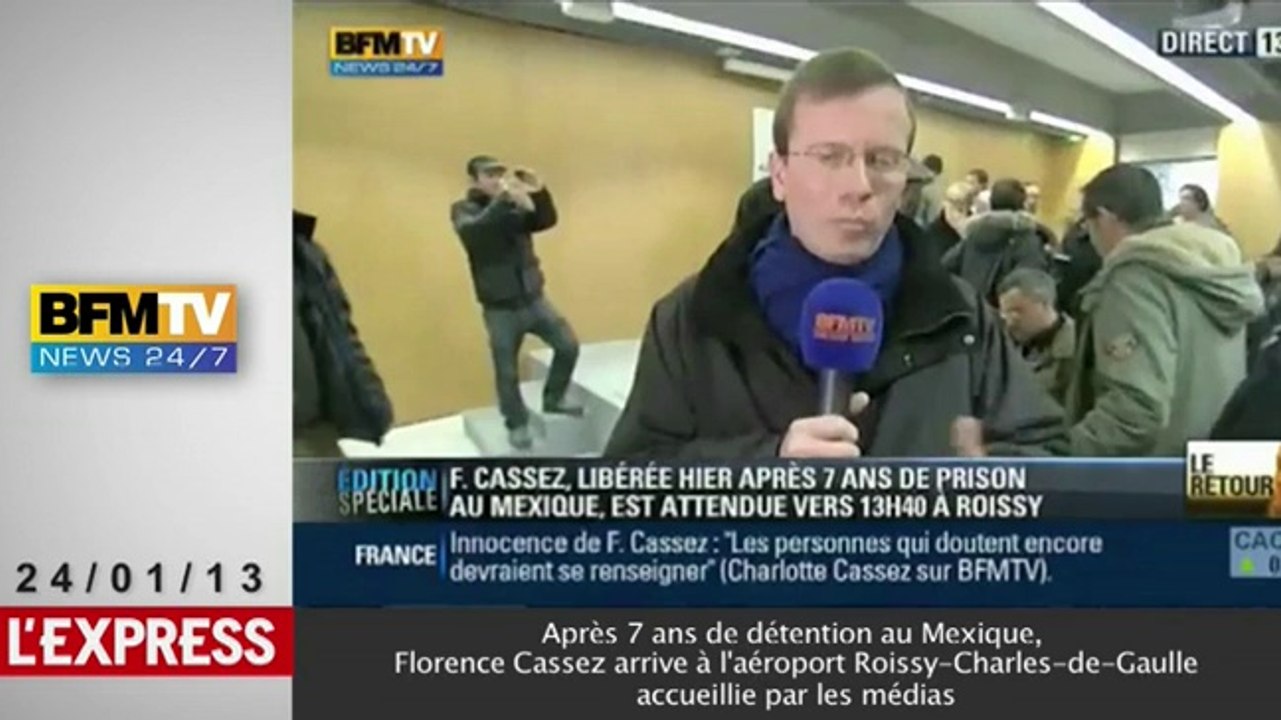 L'arrivée de Florence Cassez à Roissy, entourée de journalistes fébriles