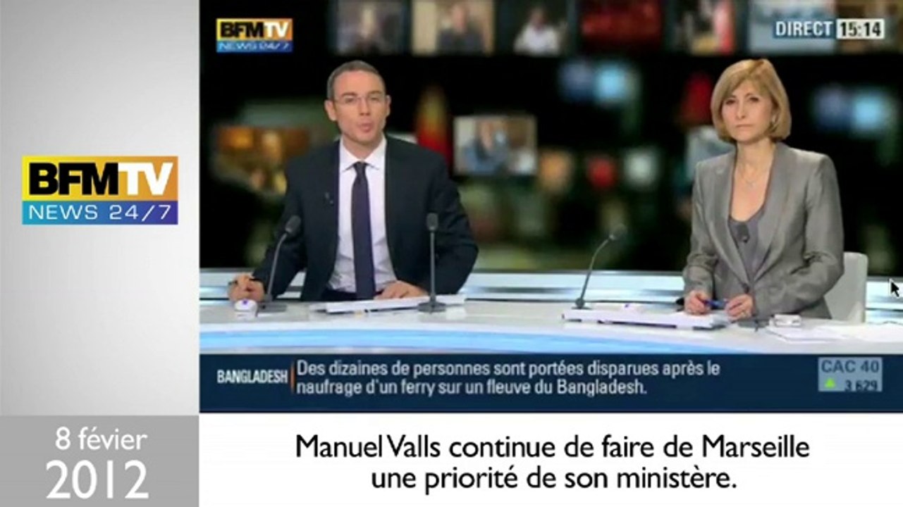 Marseille: à chaque visite, le refrain sécuritaire de Manuel Valls