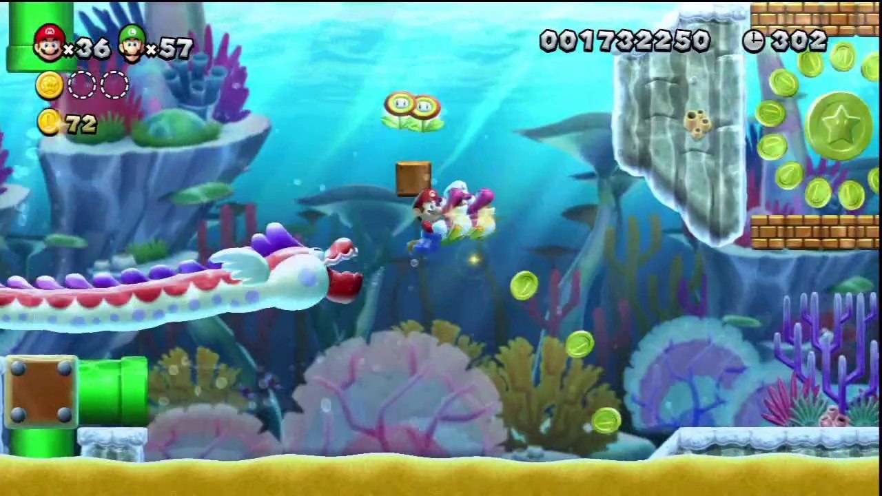 New Super Mario Bros. U - Mer Mentalo - 3-5 : Repaire de Dranguille