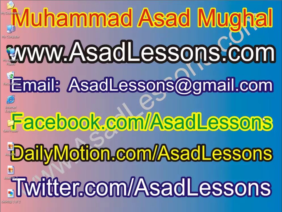 How to apply the custem wallpaper on Windows xp in Urdu and Hindi Lesson 2